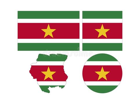 Suriname Flag and Map - Republic of Suriname Stock Vector - Illustration of flag, topography ...