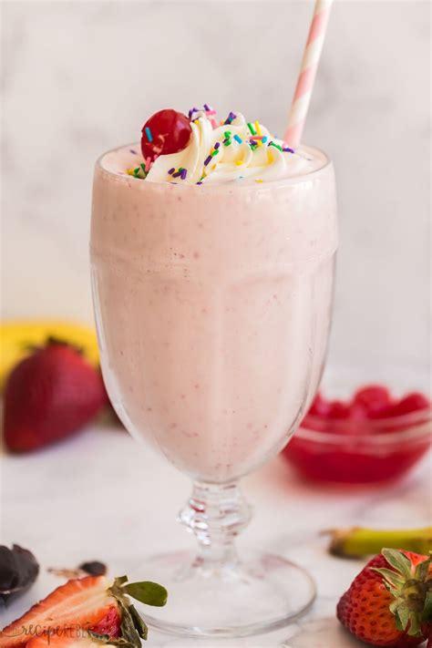 BEST Strawberry Milkshake [3 ingredients!] - The Recipe Rebel