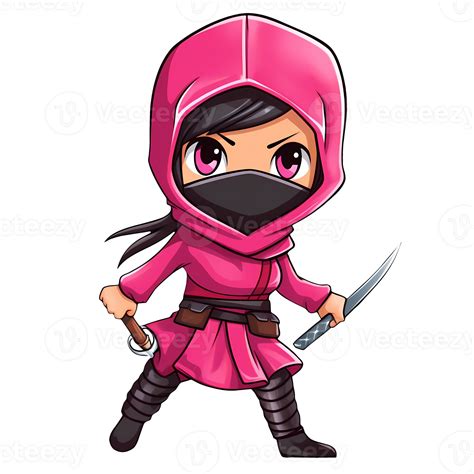 Cute Ninja Girl Clipart Illustration AI Generative 27238520 PNG