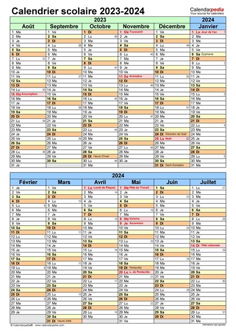 Calendrier Scolaire 2023 2024 Excel Word Et Pdf 60 Off – NBKomputer