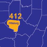 412 Area Code Map