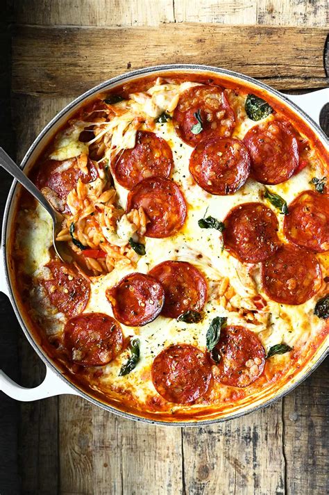 One Pot Pepperoni Pizza Orzo - Serving Dumplings