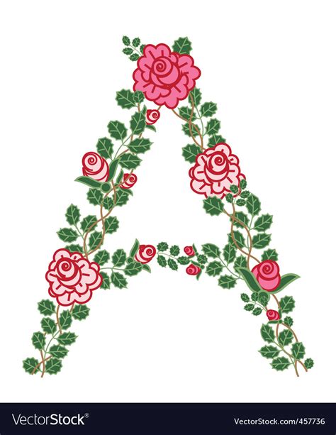 Letter of roses Royalty Free Vector Image - VectorStock