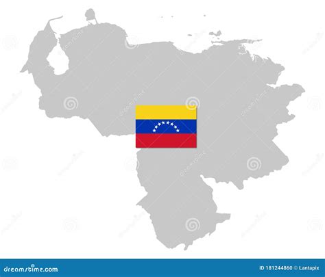 Flag and map of Venezuela stock vector. Illustration of silhouette - 181244860