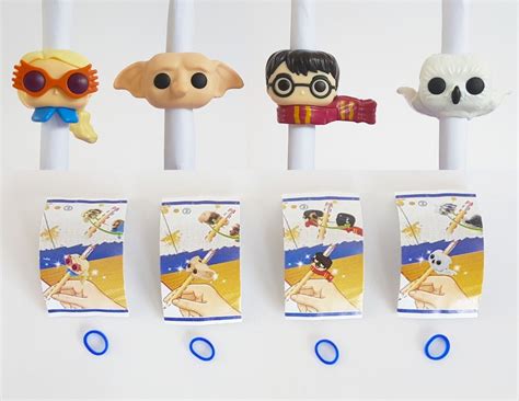 Harry Potter Kinder Joy Funko Satz komplett alle 4 Stiftaufsätze Pen ...