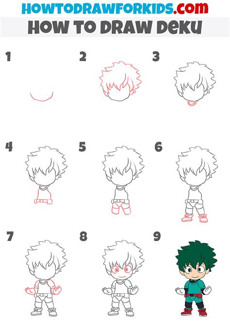 How to Draw Deku - Easy Drawing Tutorial For Kids