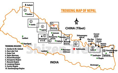 Nepal Trekking Map