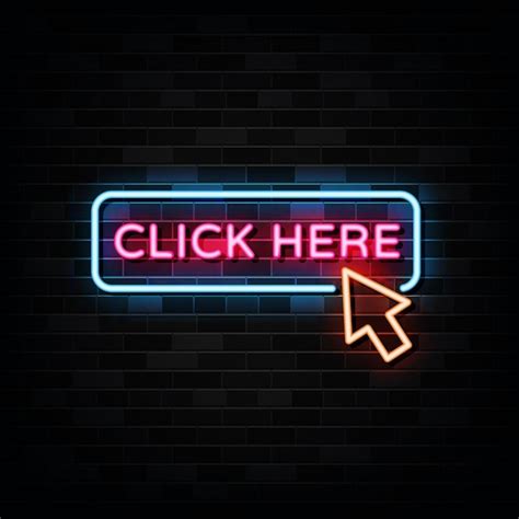 Premium Vector | Click here neon sign . design template neon style