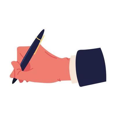 Hand With Pen Vector Art, Icons, and Graphics for Free Download