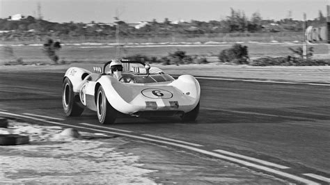 Roger Penske drives his Chaparral 2 in the 1964 Nassau Trophy race. Penske has already suffered ...