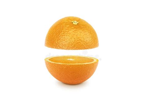 Orange Slice on White Background Stock Image - Image of yellow, round ...