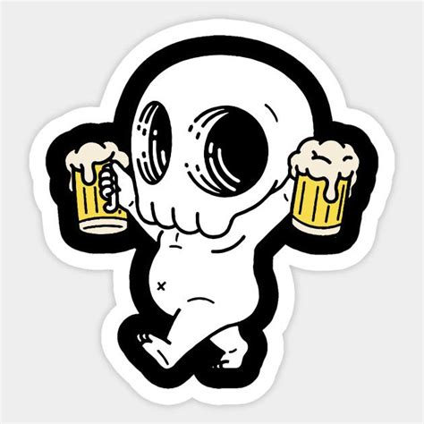 Funny skeleton walking with beer jars by lokoz | Tatuajes de cerveza ...