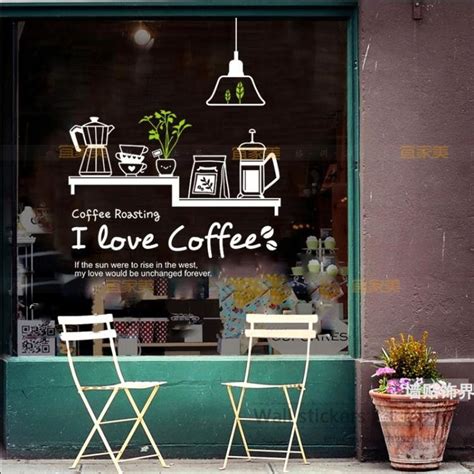 Coffee Shop Sticker Decal Cafe Cup Poster Vinyl Art Wall Decor Mural ...