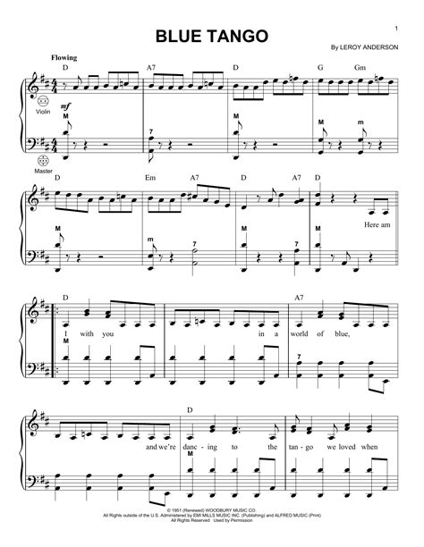 Blue Tango par Leroy Anderson Partitions pour Accordéon sur Sheet Music ...