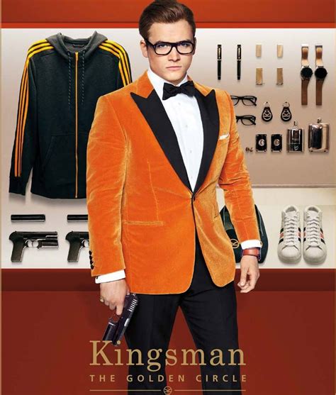 Kingsman The Golden Circle Eggsy Orange Tuxedo Jacket Suit | Kingsman ...