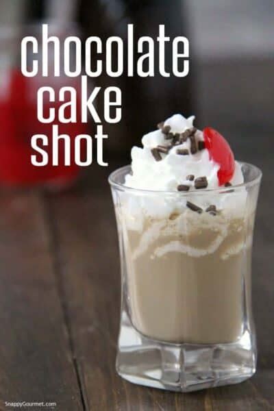 Chocolate Cake Shot (2 ingredients + toppings!) - Snappy Gourmet