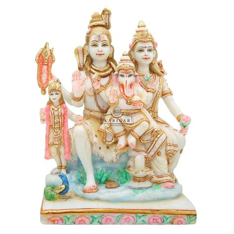 Buy Shiva Parvati Ganesh Idol Shiv Parivar Murti Statue Sculpture Hindu ...