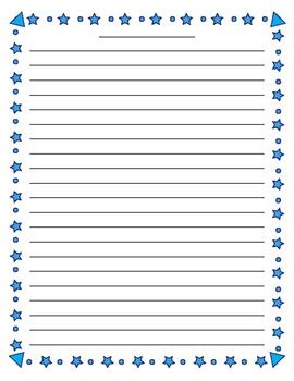 Stars and Dots Border Lined Paper by Teacher Vault | TpT