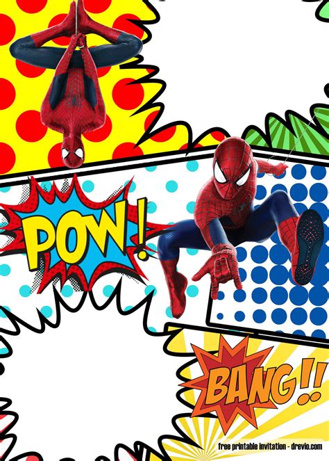 FREE Printable Spiderman Homecoming Birthday Invitation Template | DREVIO