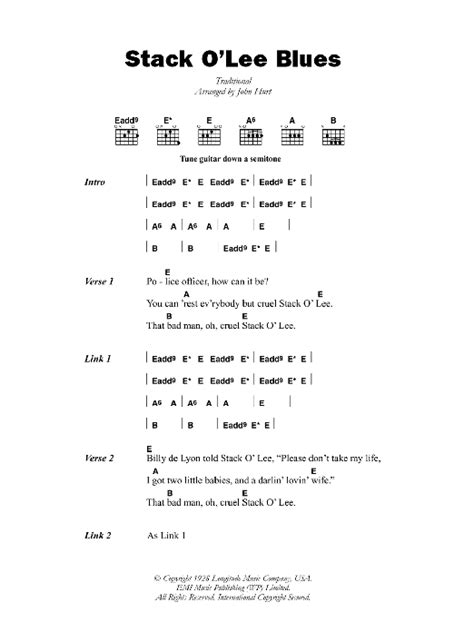 Stack O' Lee Blues by Mississippi John Hurt - Guitar Chords/Lyrics ...