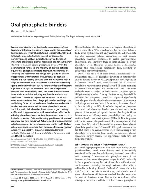 (PDF) Oral phosphate binders