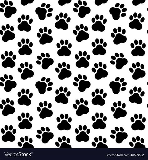 Cat footprint seamless pattern on transparent Vector Image