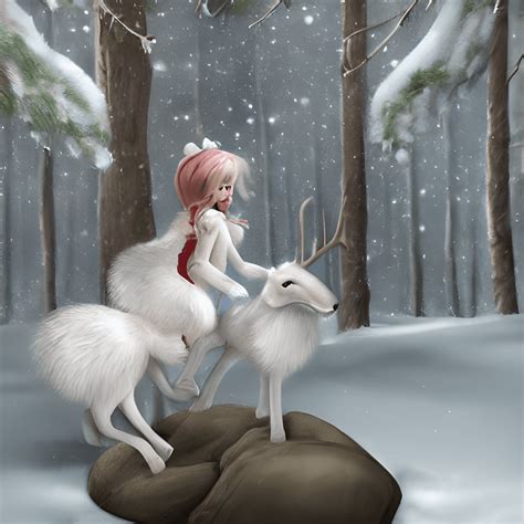 Beautiful Baby White Reindeer · Creative Fabrica