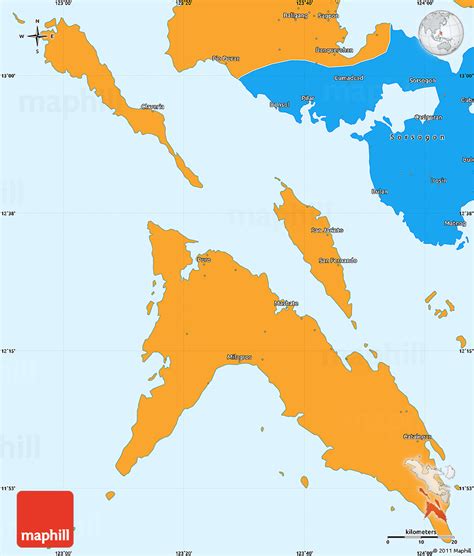 Political Simple Map of Masbate