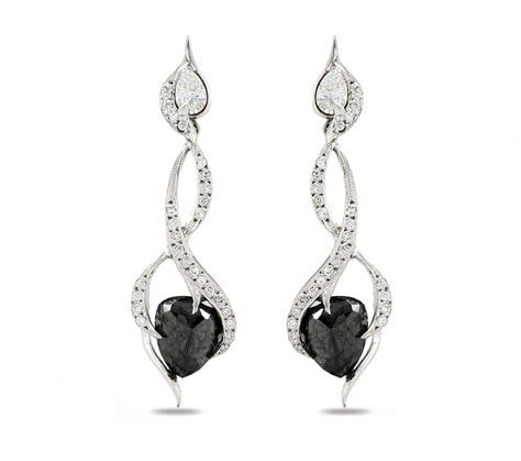 18ct White Gold Black Diamond Earrings 00830032 | Orton Jewellery