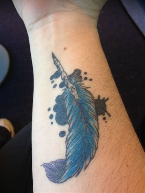 One of two: my feather quill and ink pot tattoos. | Pen tattoo, Feather ...