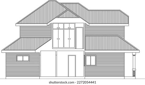 Sketch Vector Illustration Classic Country House Stock Vector (Royalty ...