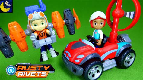 Rusty Rivets Toys Jet Pack and Ruby's Buggy Build Botasaur Dinosaur Nick Jr STEM Toys Video for ...