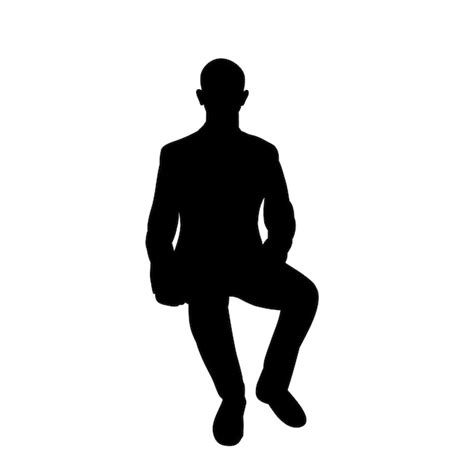 Premium Vector | Vector isolated silhouette man sitting