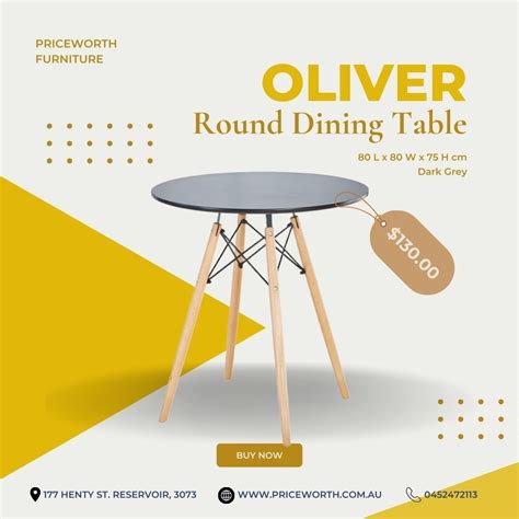 Modern & Sleek Round Dining Table, Antiques, Furniture on Carousell