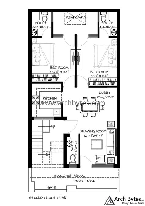 House Plan for 20 x 45 Feet Plot Size