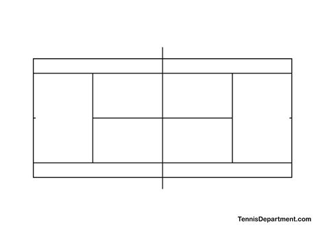 A blank tennis court diagram PDF with accurate dimensions. Print out and use for practice or ...