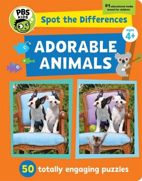 Spot The Differences. Adorable Animals. 50 Picture Puzzles, Thousands of Challenges ...