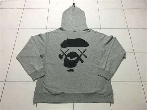 Very Rare A Bathing Ape Bape X Kaws Hoodie Pullover Sweatshirt Bape ...