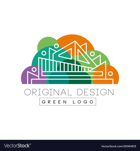 Green logo original design template colorful Vector Image