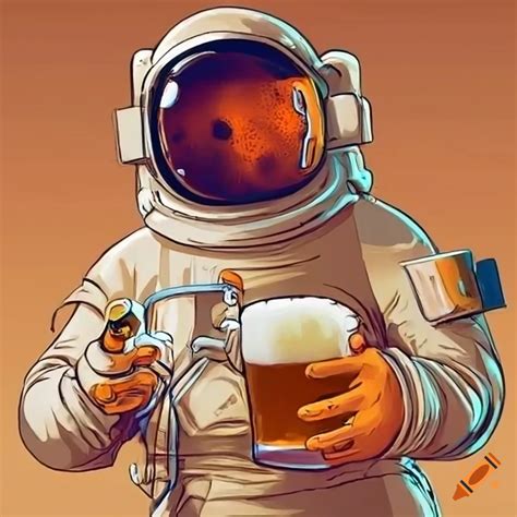 Satirical image of an astronaut drinking beer on Craiyon