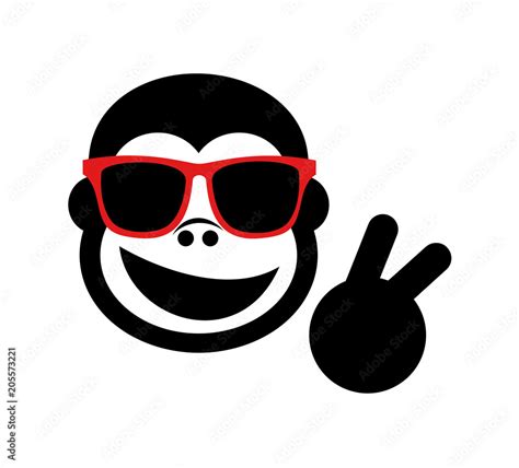 funny gorilla with glasses Stock Vector | Adobe Stock