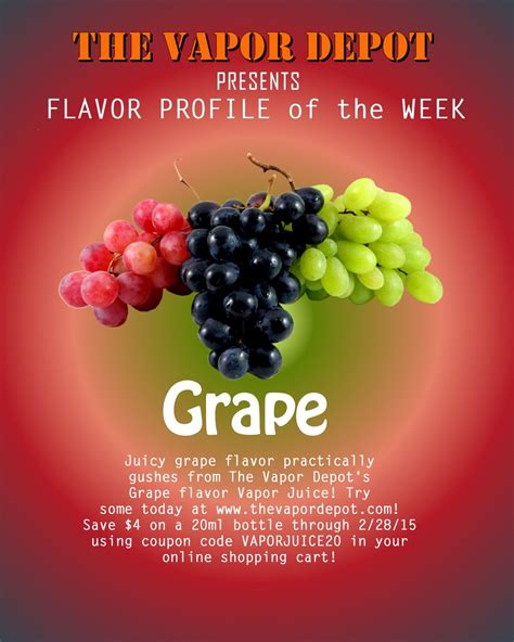 Juicy grape flavor practically gushes from The Vapor Depot's Grape ...