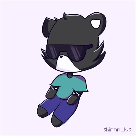 a cartoon bear with sunglasses on its head