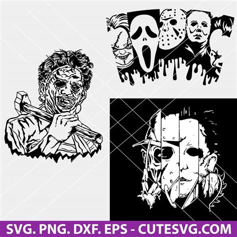 Halloween Horror Movie Killers SVG, Horror Movie Seamless Full Wrap SVG ...