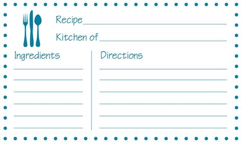 Recipe Card Template Free Open Office - Cards Design Templates