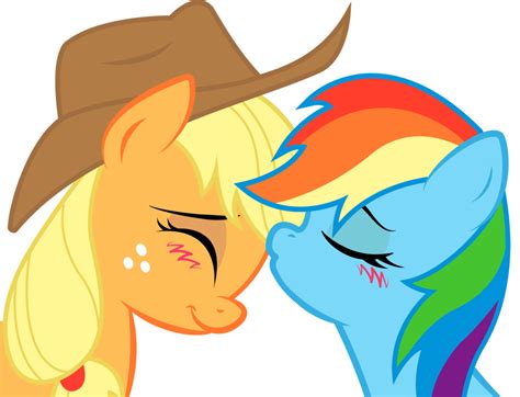 My little pony rainbow dash and applejack kiss - armorTros