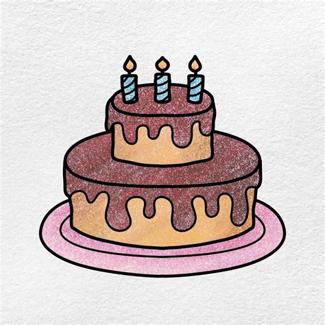 How to Draw a Cake (Step by Step) - HelloArtsy