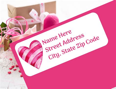 Valentine Heart Return Address Labels DIY Printable Labels - Etsy