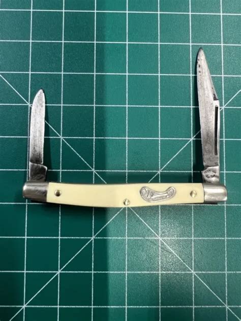 VINTAGE IMPERIAL FRONTIER 40P2 Small Pocket Knife Carbon Steel Delrin ...