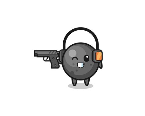 illustration of cannon ball cartoon doing shooting range 5402346 Vector ...